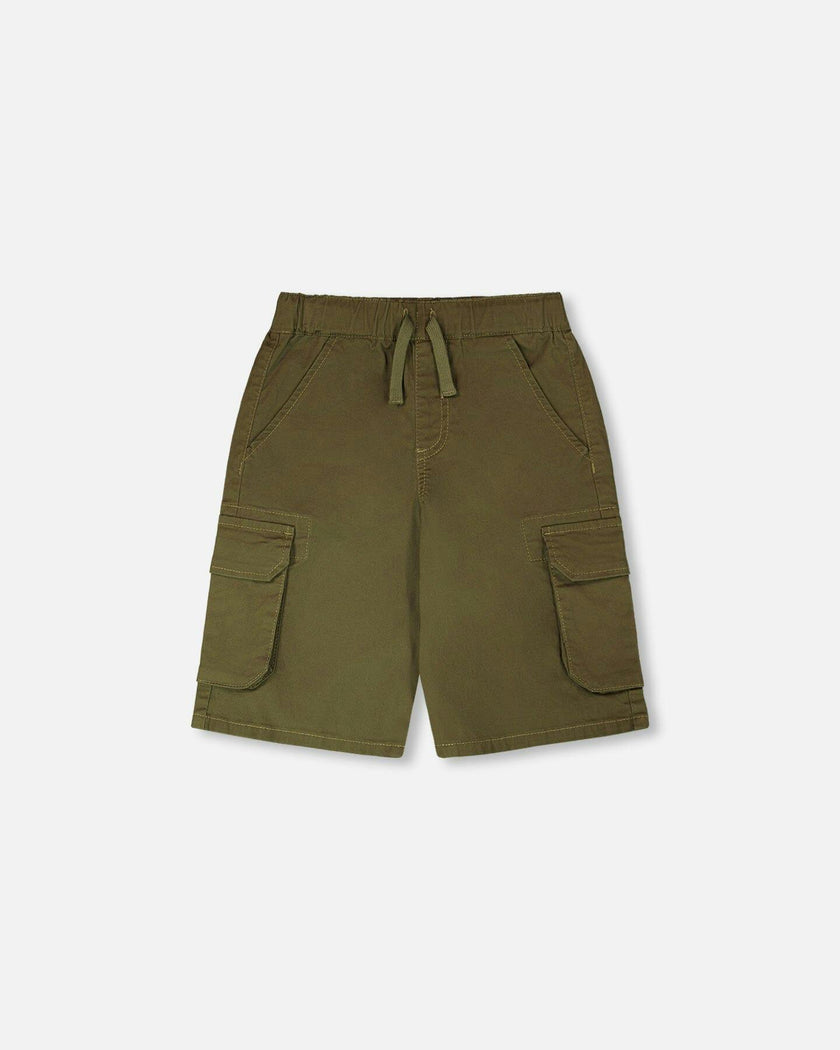 Stretch Twill Bermuda With Cargo Pockets