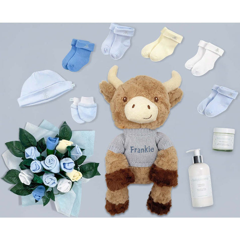 Personalized Harriet Highland Welcome Baby Hamper
