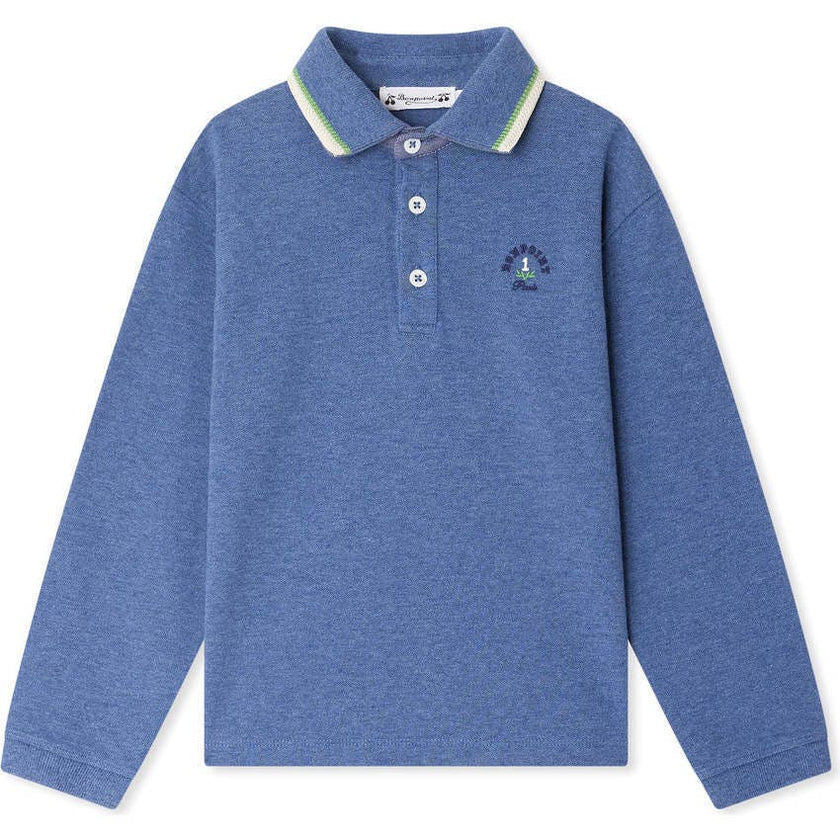 BONPOINT Jerry Knit Polo - Bleu Gris