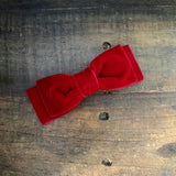 Double Velvet Bows, Ruby/Pine Bundle Set