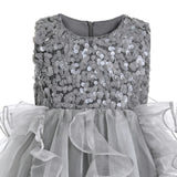 Gray Leonora Sequin Tulle Dress