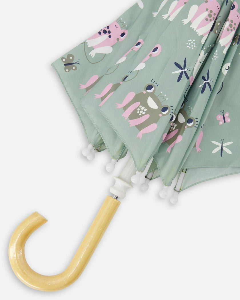 Color-Changing Umbrella Green Frog Print