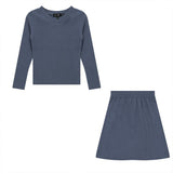 Rib V-Neck 2PC Set