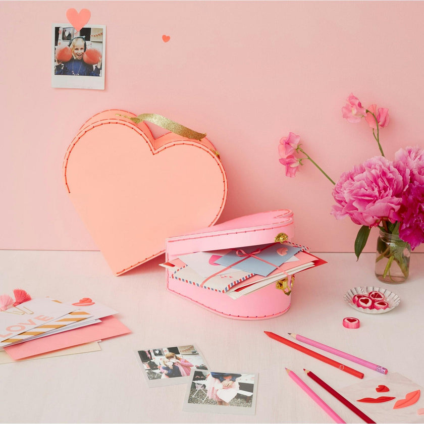 Pink Heart Suitcases