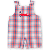 Plaid Seersucker Shortall With Derby Car