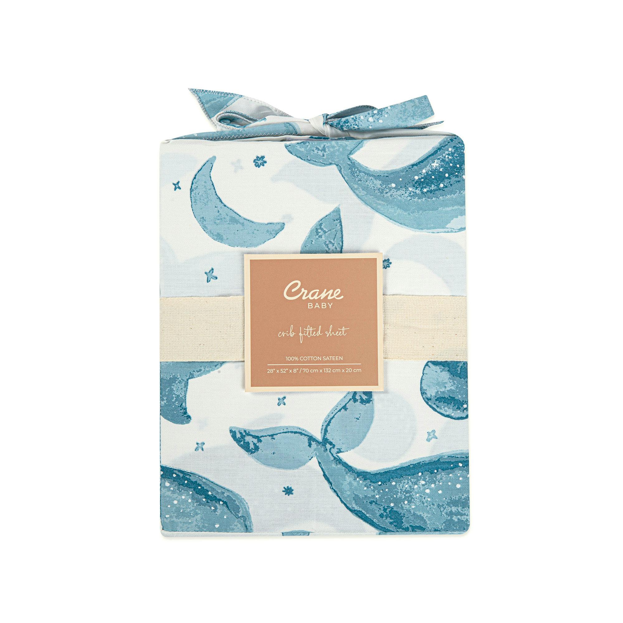 Caspian Whale Cotton Fitted Crib Sheet