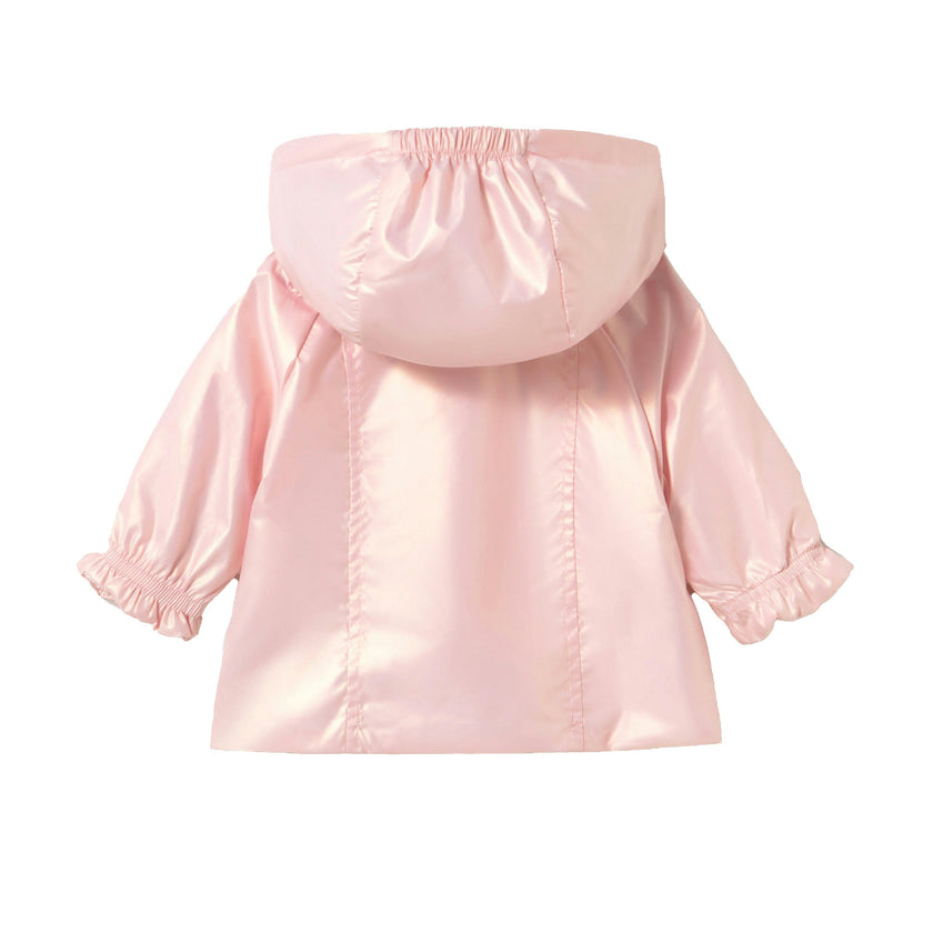Pink Hooded Glossy Jacket