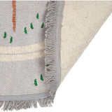 Hand-Woven Fringed Round Rug
