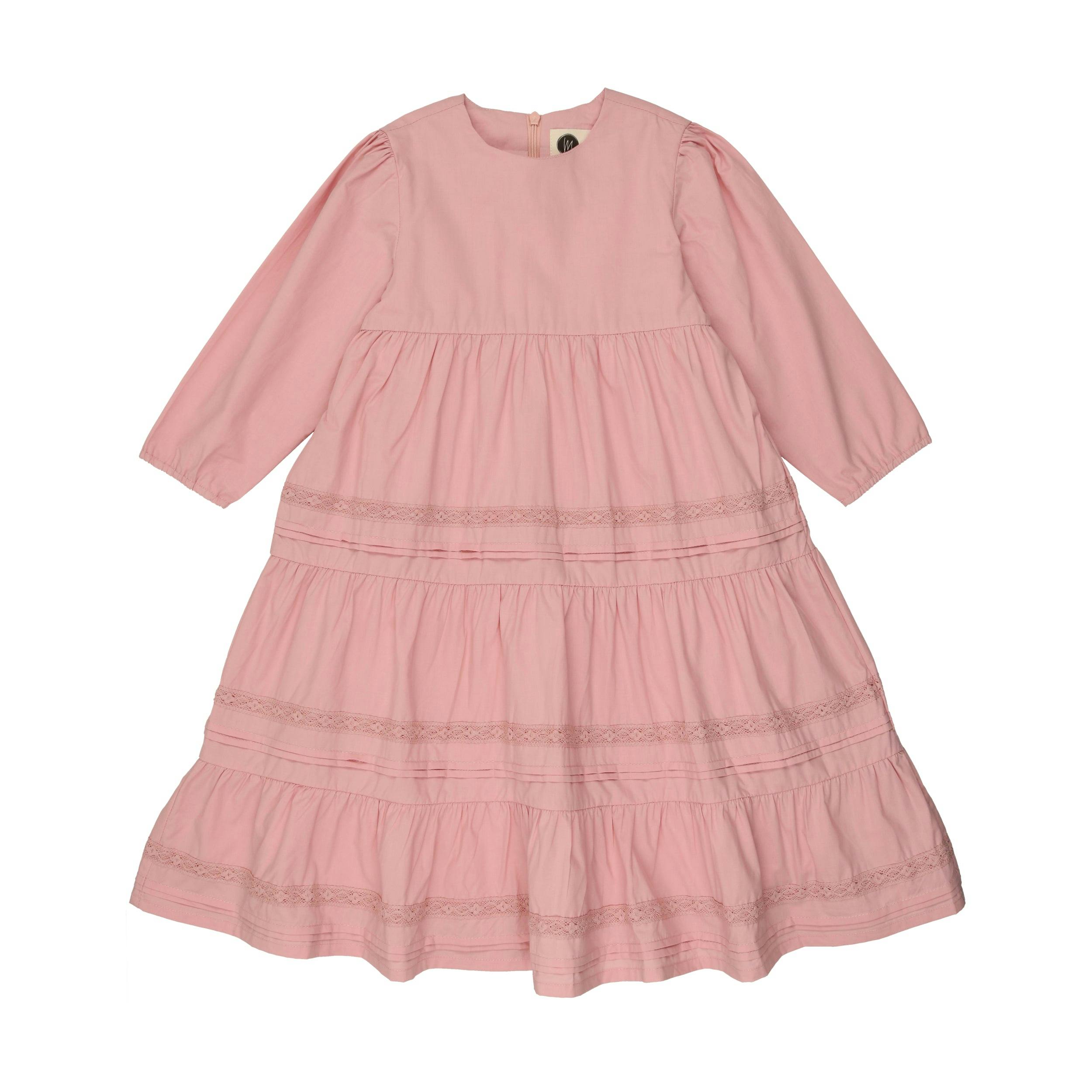 Pleats-N-Tiers 3-Quarter Sleeve Dress
