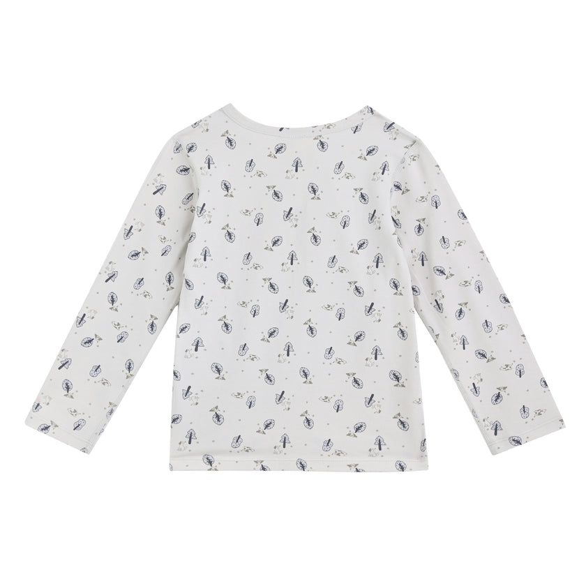 White Feather Cotton Pajama Set