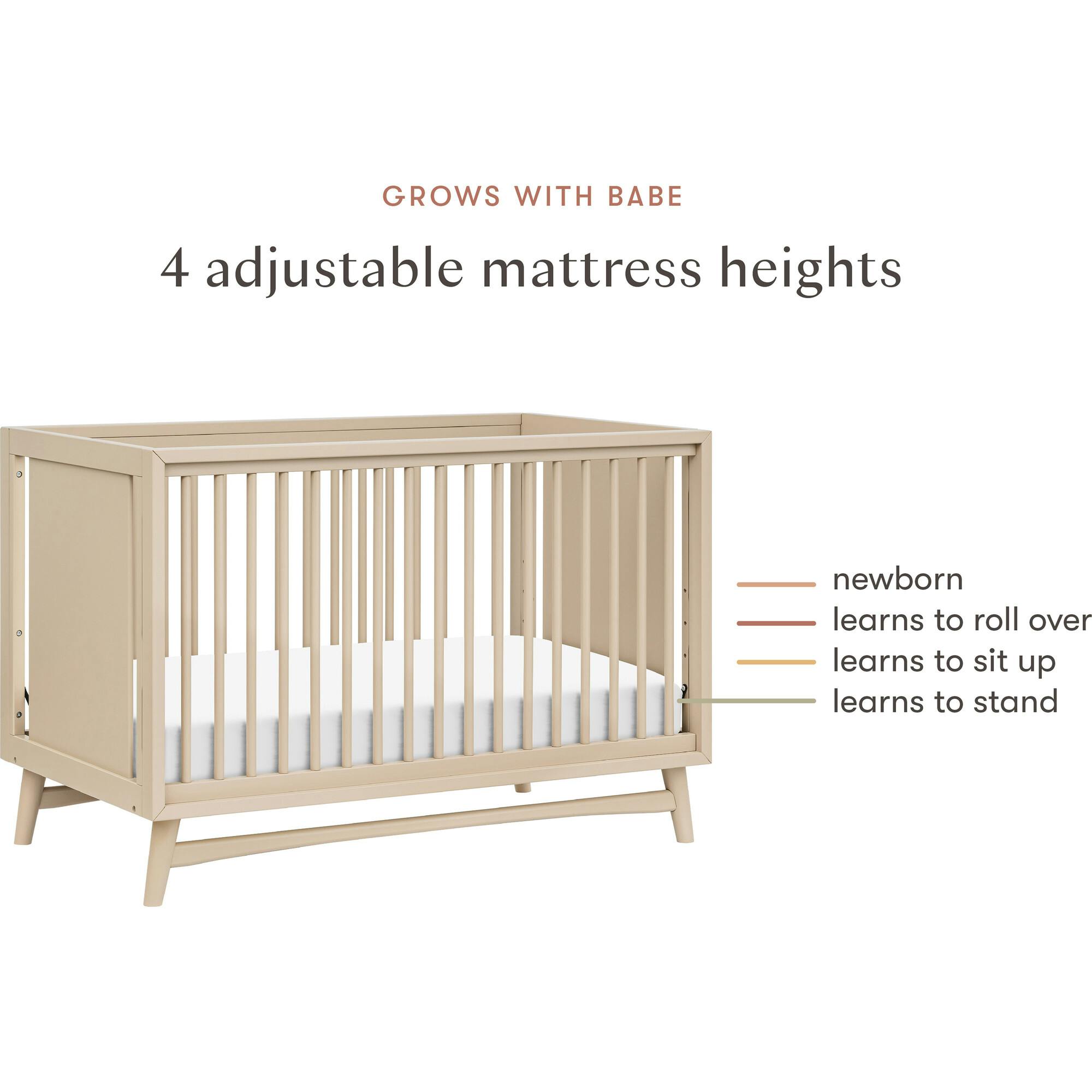 Peggy 3-In-1 Convertible Crib With Toddler Bed Conversion Kit