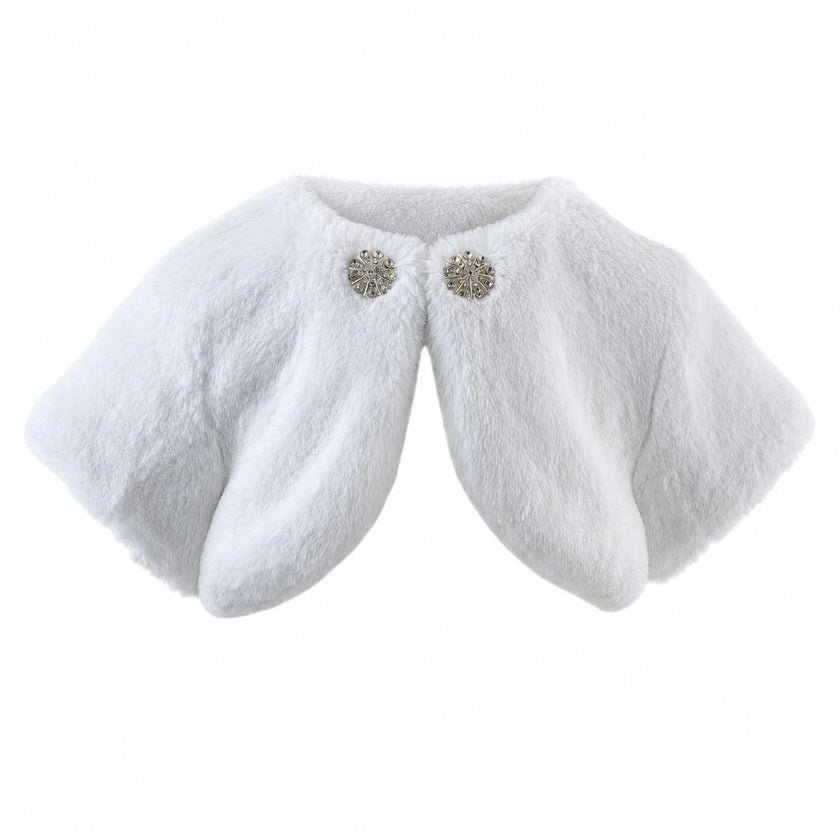Diamante Faux Fur Bolero, Ivory
