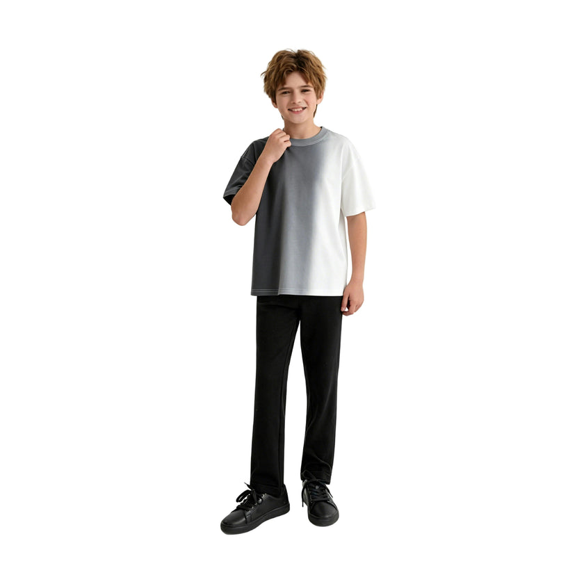 Black to White Gradient T‑Shirt