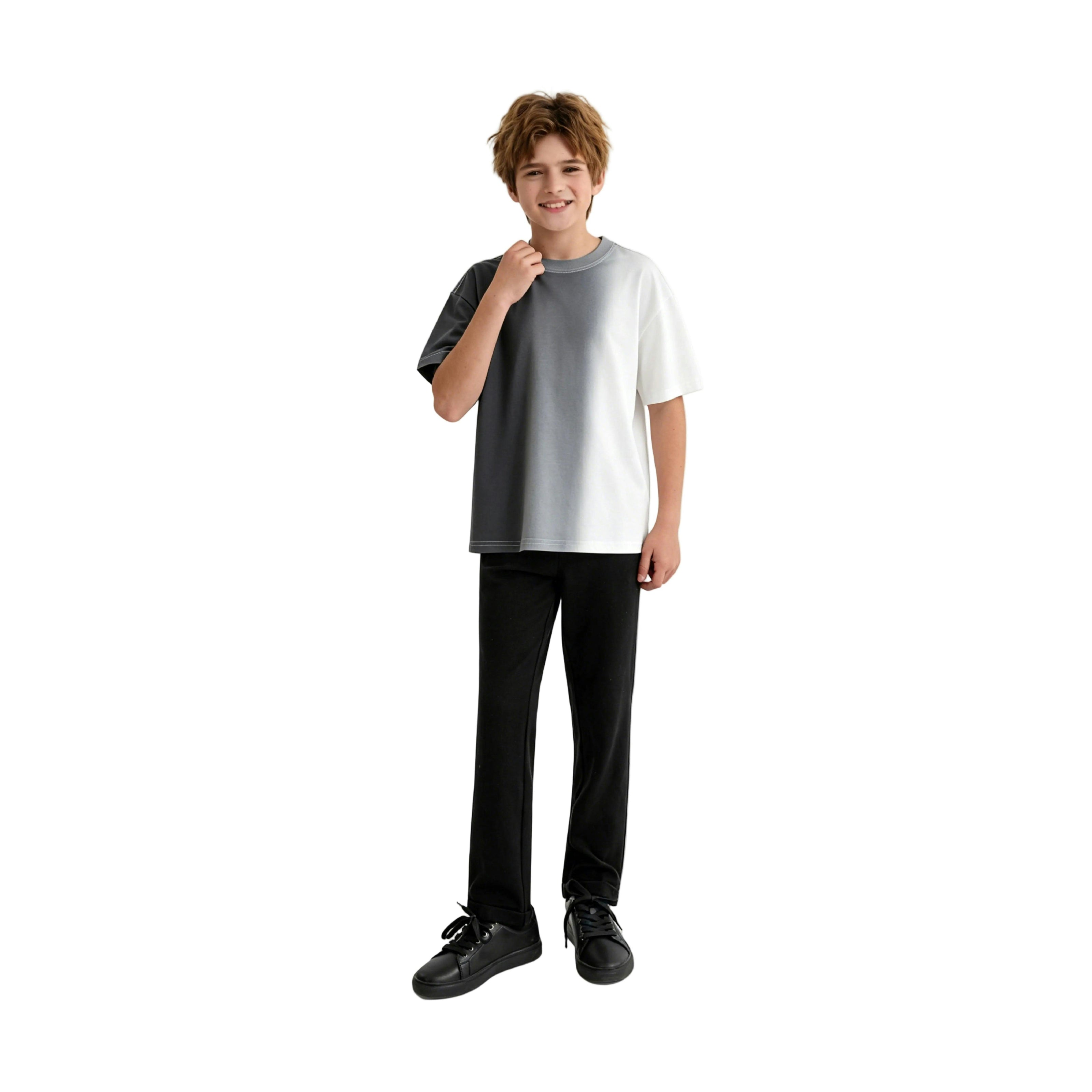 Black to White Gradient T‑Shirt