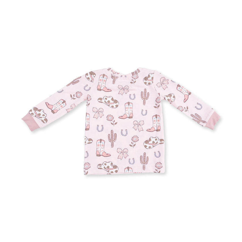 Cowgirl Boots and Bows - Long Sleeve Loungewear Set