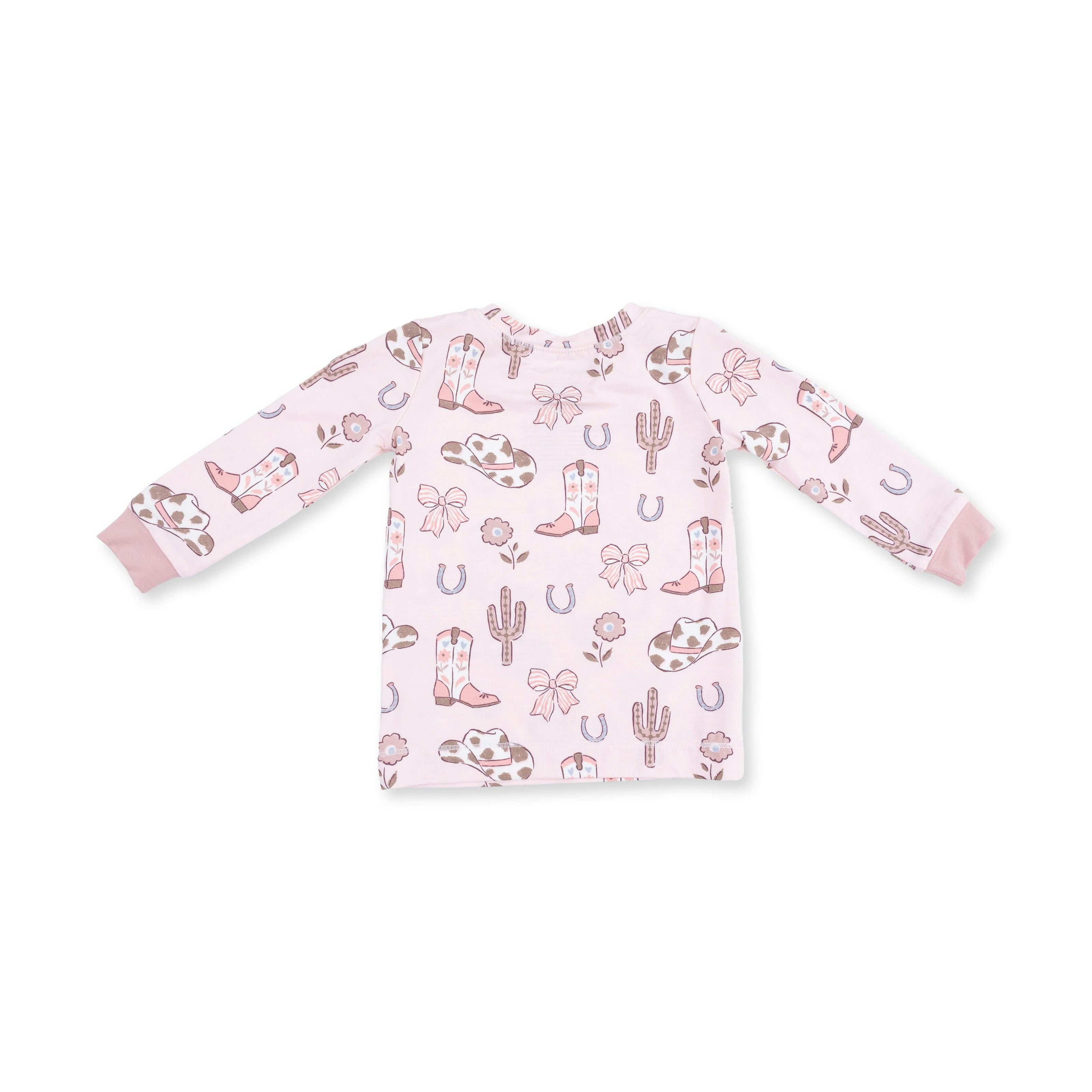 Cowgirl Boots and Bows - Long Sleeve Loungewear Set