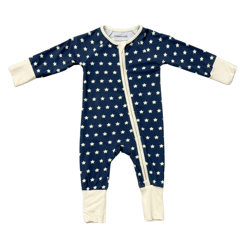 Baby Boy Long Sleeve Zip Romper in American Stars