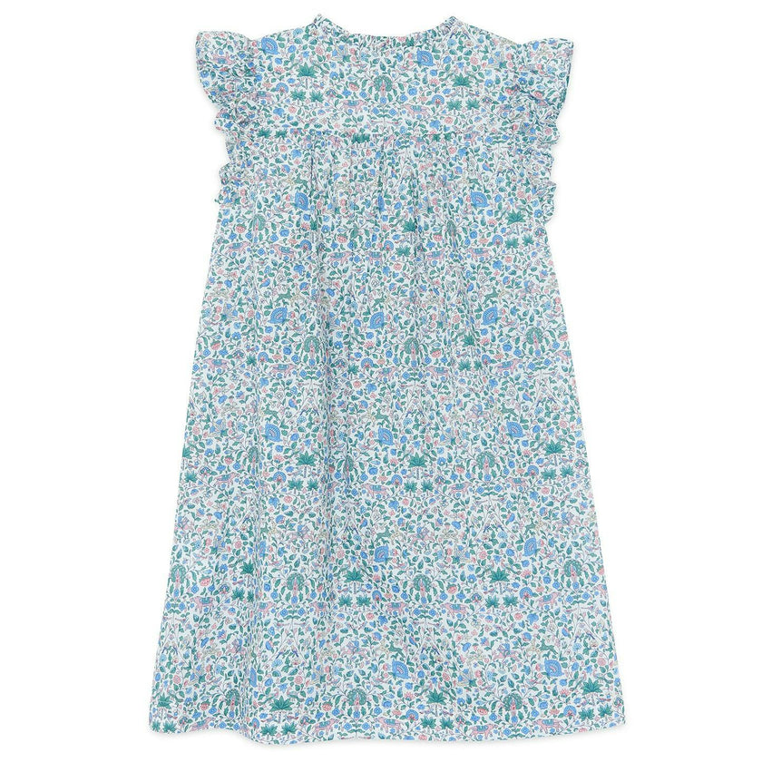TARTINE ET CHOCOLAT Liberty Button Dress - Blue Fleur