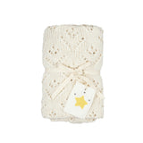 Knitted Blanket w/ Crochet Trim