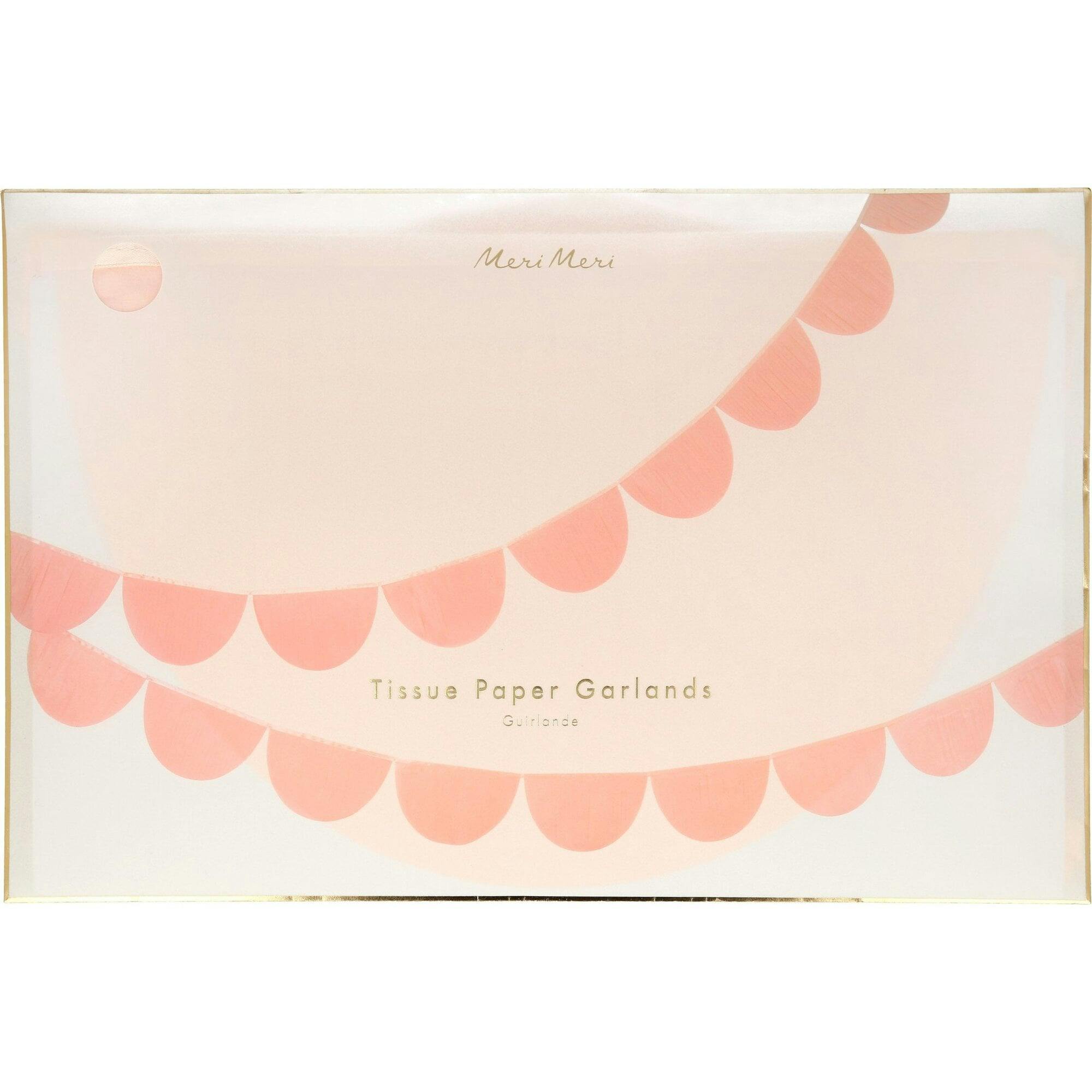 Peach Tissue Paper Scallop Garland Set