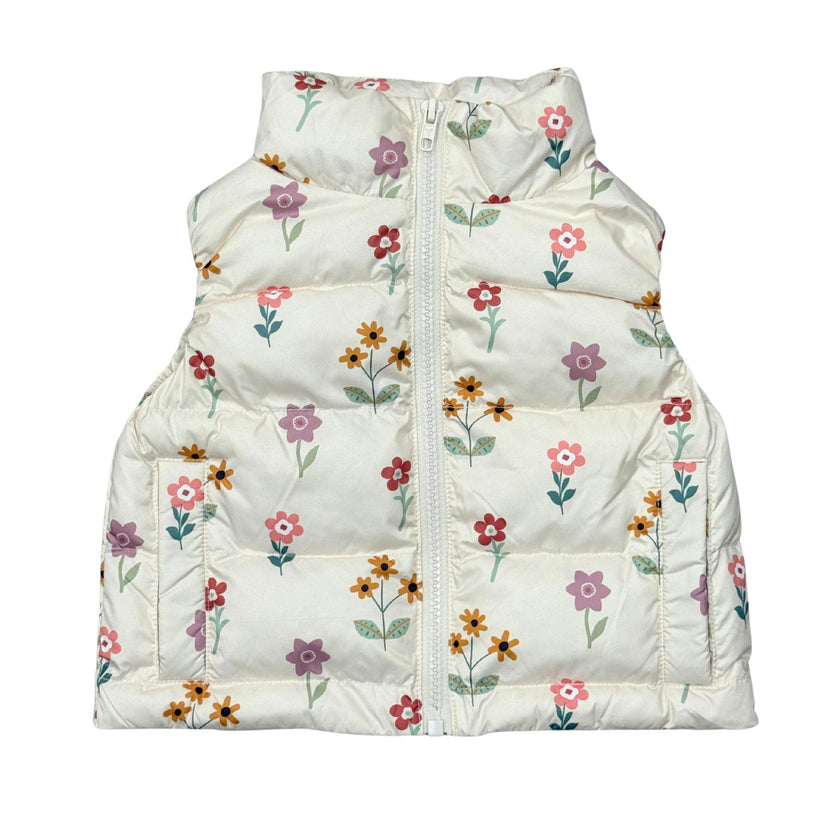 Girls Puffer Vest in Meadow Bloom