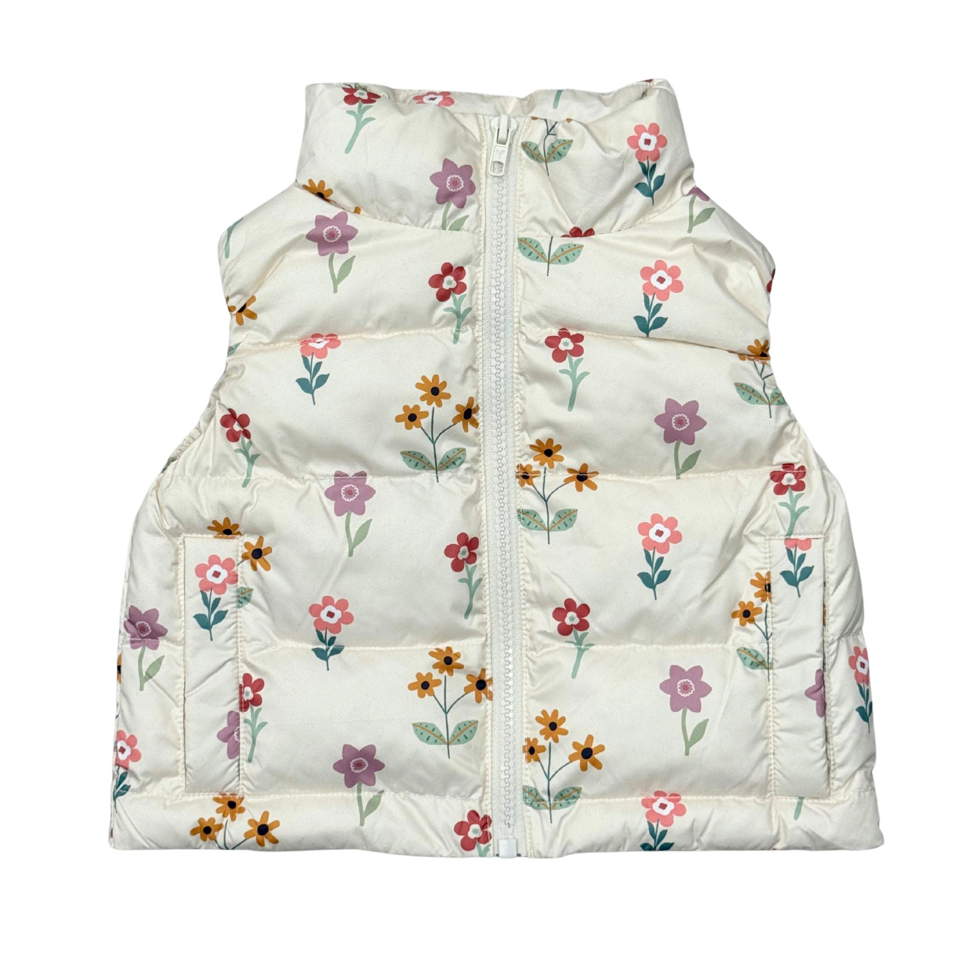 Girls Puffer Vest in Meadow Bloom