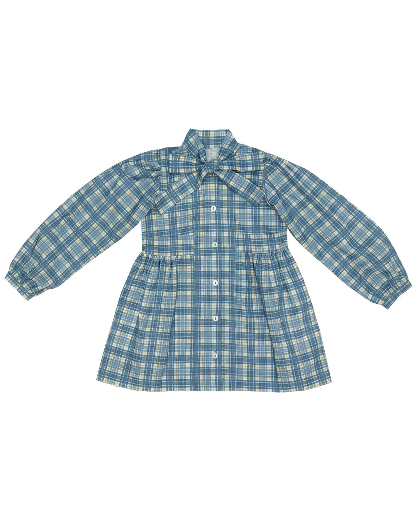 Stella Bow Dress in Marta Plaid
