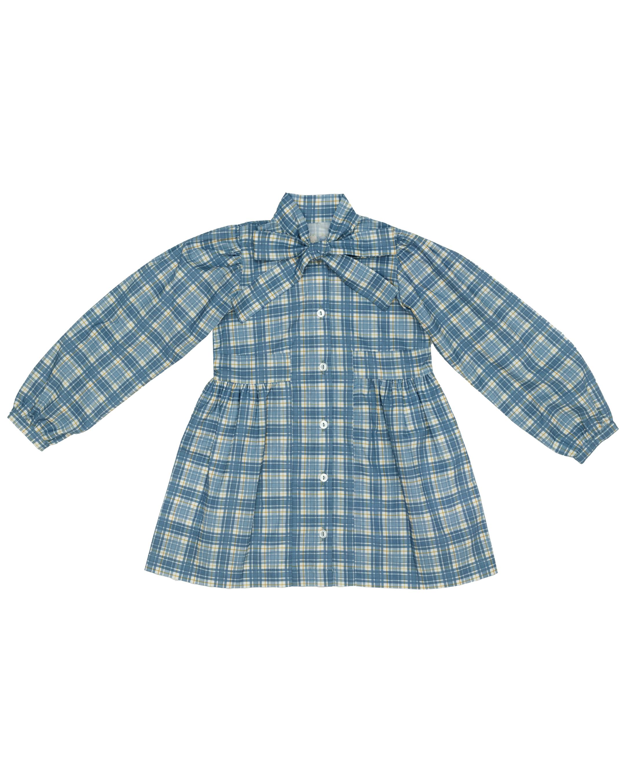 Stella Bow Dress in Marta Plaid