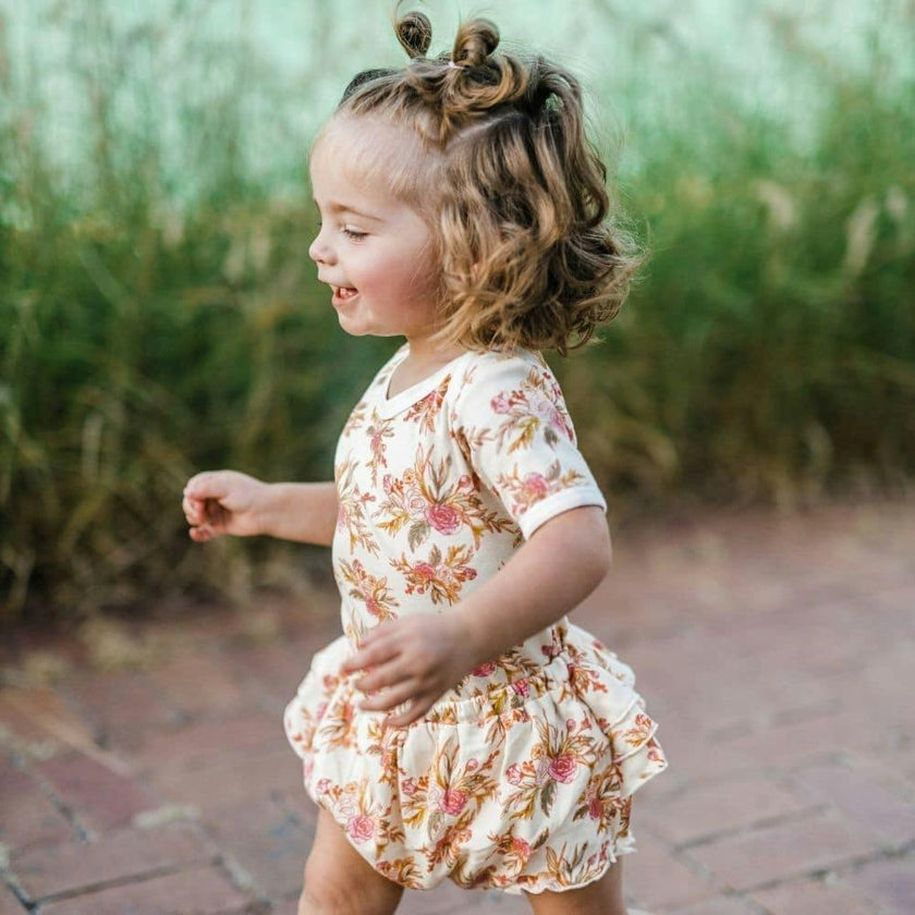 Vintage Floral Organic Cotton Ruffle Bloomer