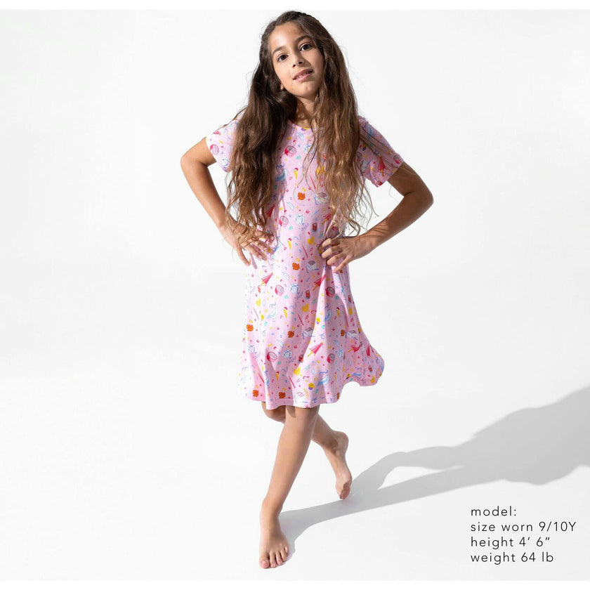 Happee Birthdae Harry Bamboo Girls' Short Sleeve Dress