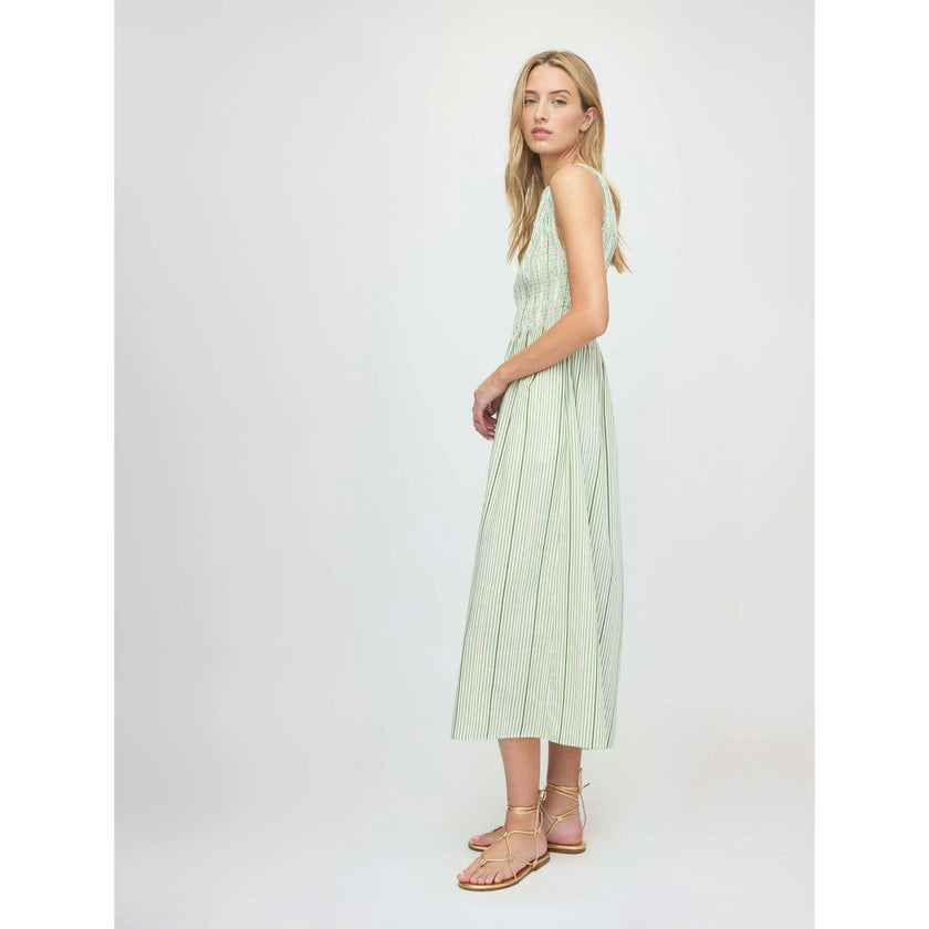 The Cosima Nap Dress - Green Jacquard Stripe