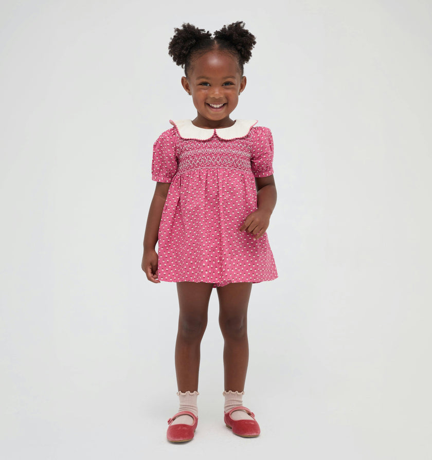 The Tiny Mina Nap Dress -  Poppy Half Drop Rose