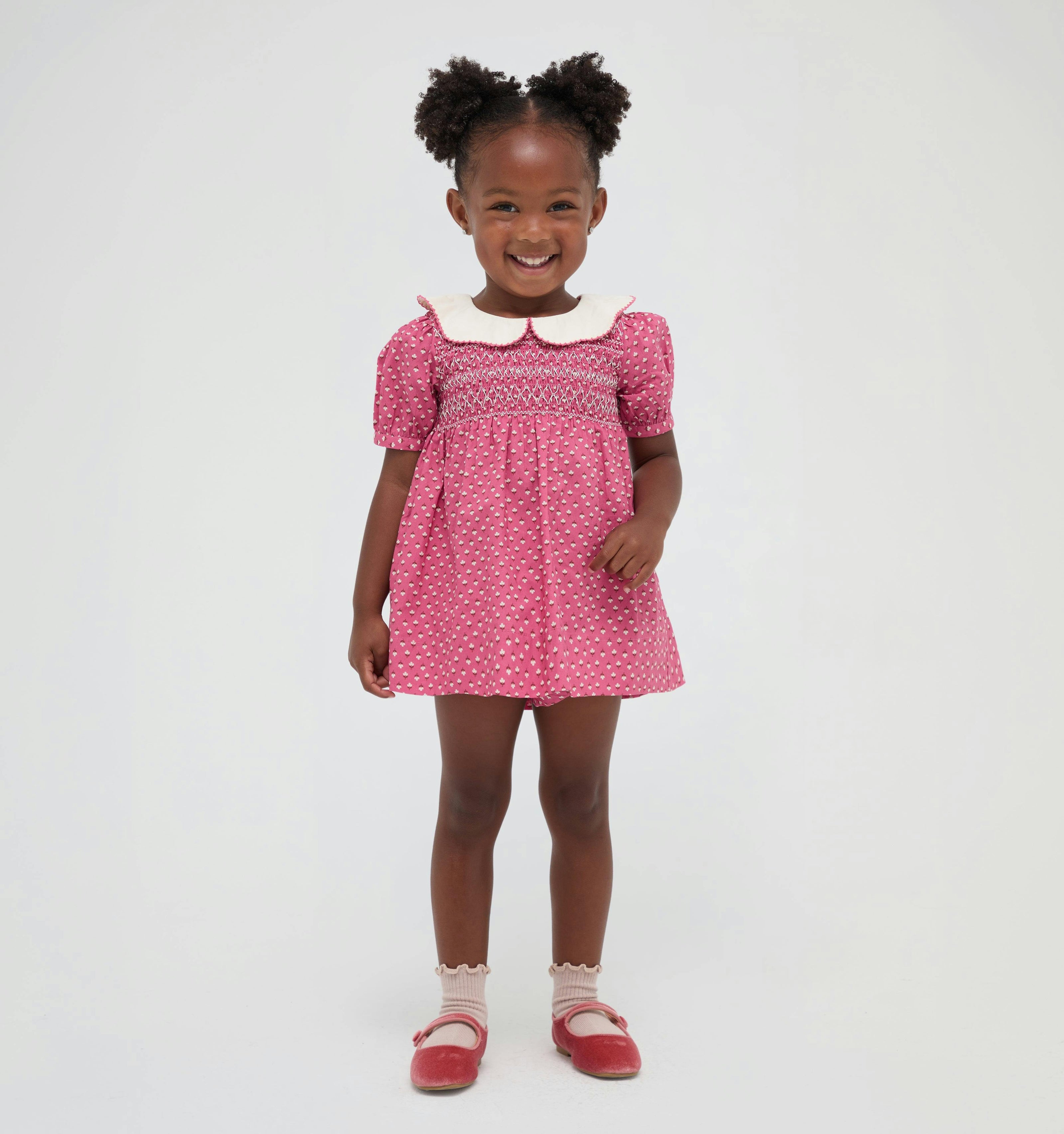 The Tiny Mina Nap Dress -  Poppy Half Drop Rose