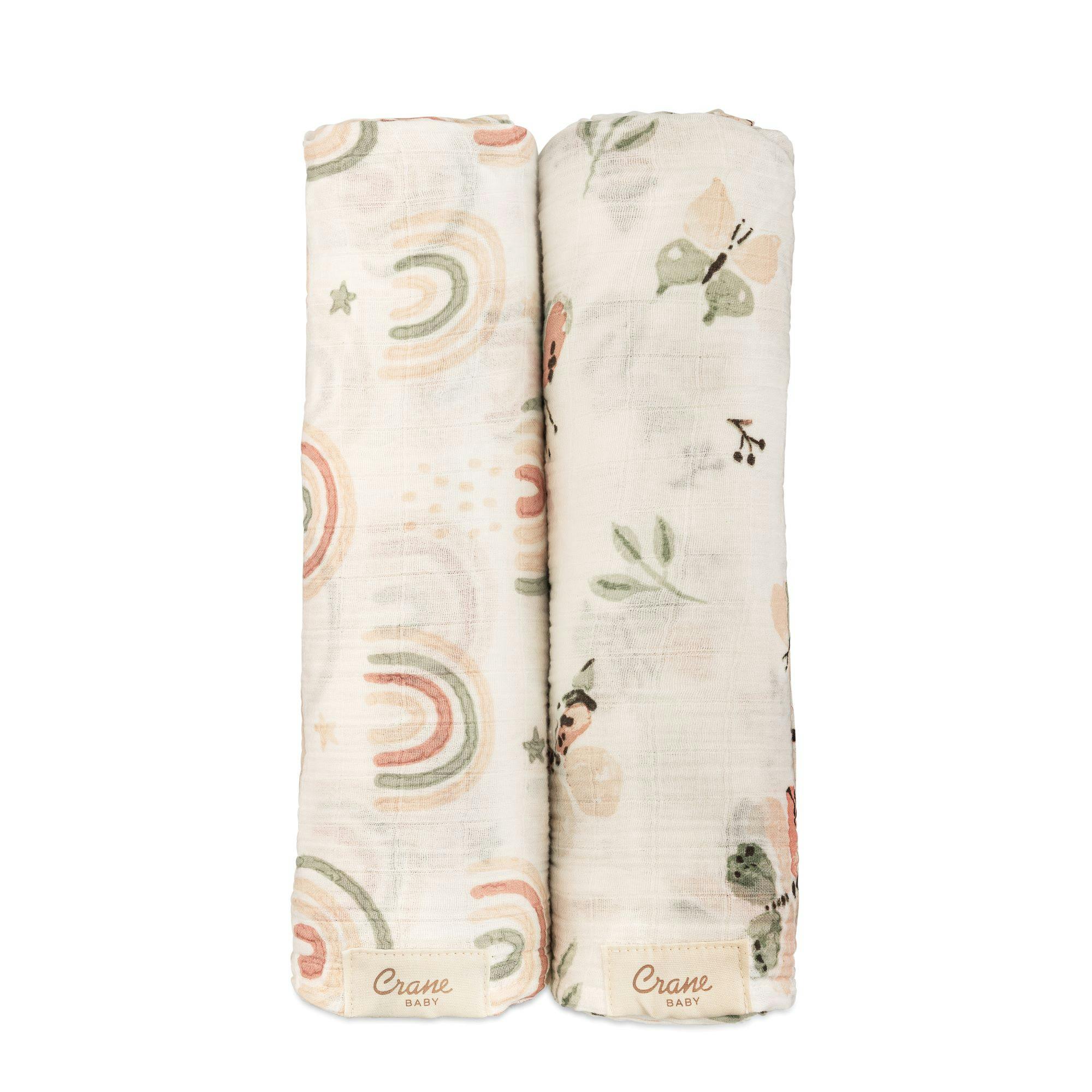 Parker Cotton Muslin Swaddle Blanket Set (Butterfly, Set of 2)