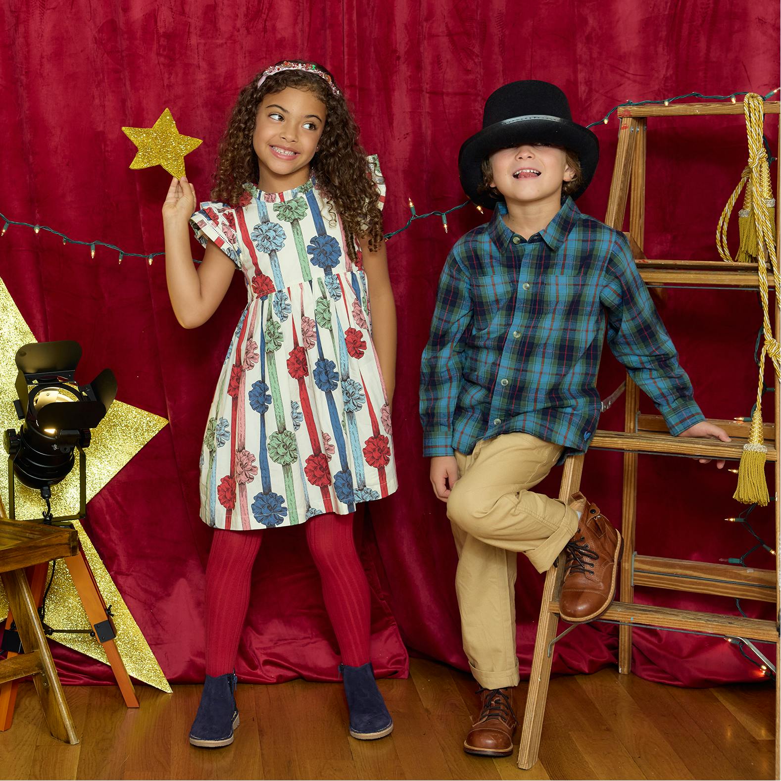 Girls Double Ruffle Jennifer Dress - Present Bows