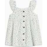 Maisy Muslin Ruffle Strap Dress - Rosebay Floral / Coconut + Sea