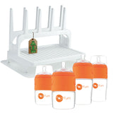 PopYum Orange Baby Bottle Set 4-Pack with White Drying Rack & Clear Drying Mat Bundle