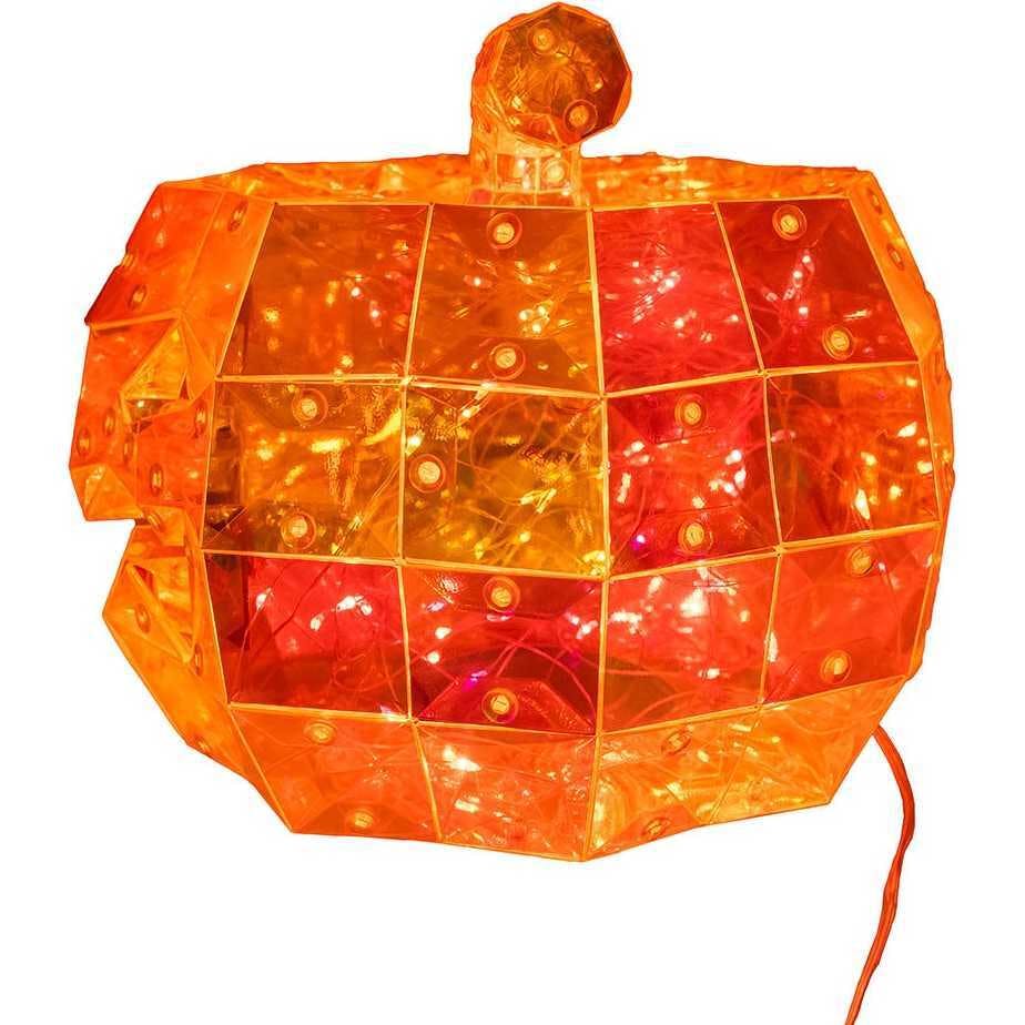 6.5-Inch 100-Light Orange Micro LED Holographic Jack-O-Lantern