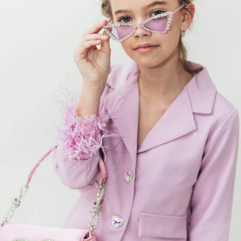 Women’s Feather Trims Suit Lavender