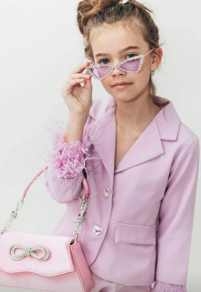 Women’s Feather Trims Suit Lavender