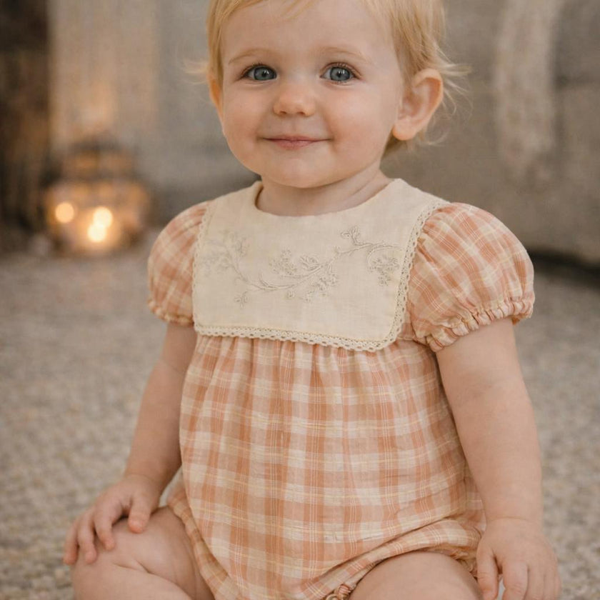 Textured Plaid Romper