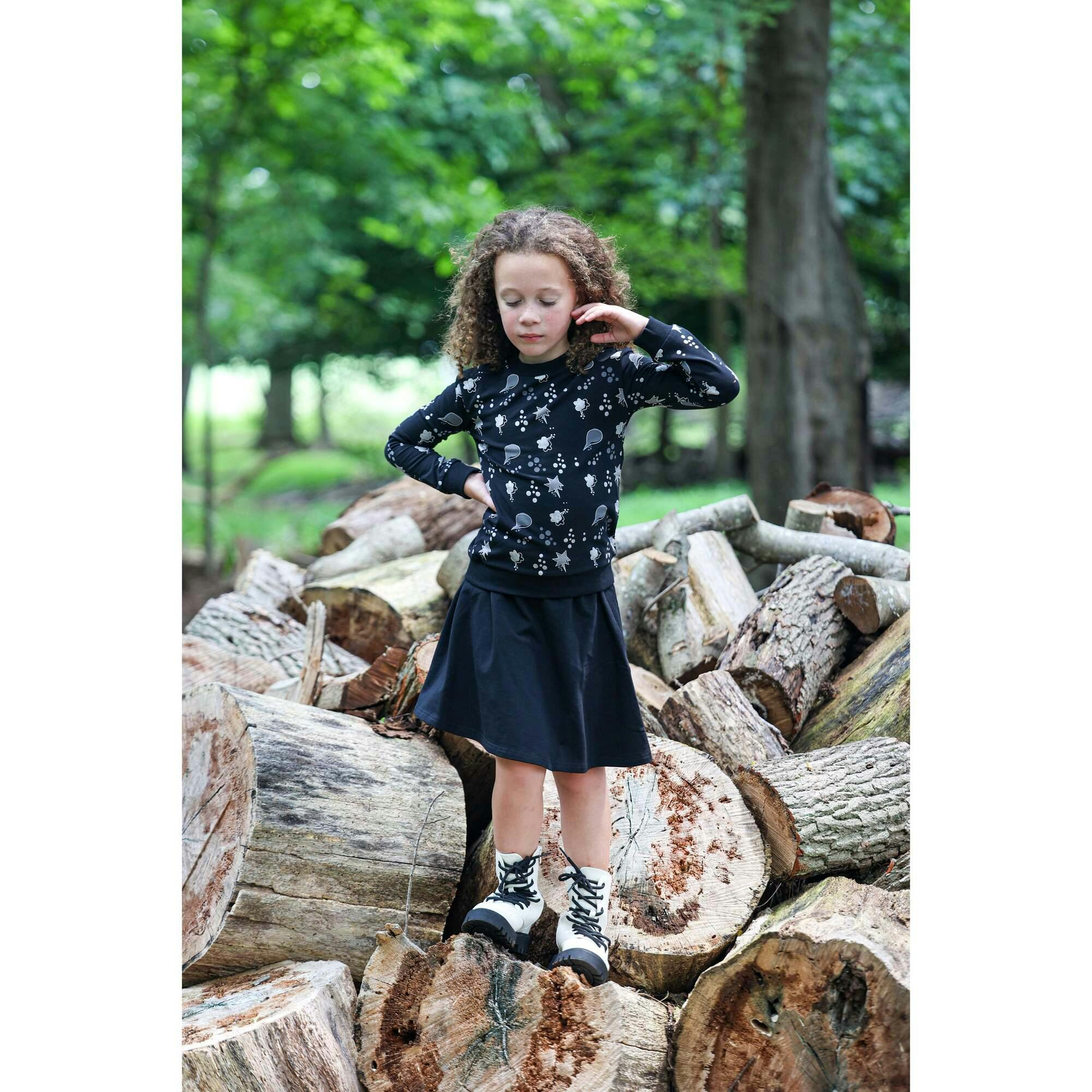 Girls Super Bubble Ribbed Crew Neck Sweater Top
