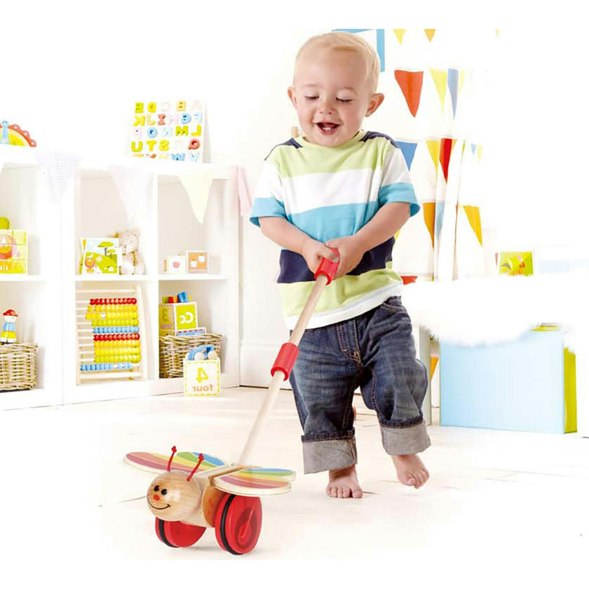 Wooden Push & Pull Walking Toy in Red