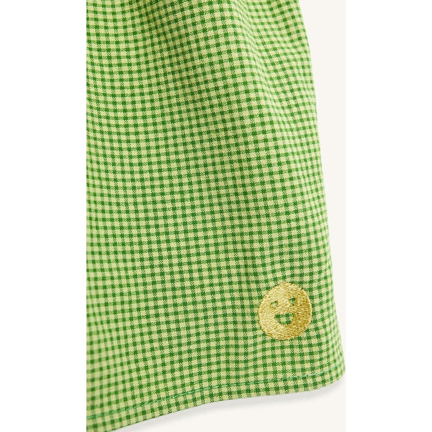 women's vichy frilled top - matcha green