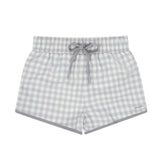boys dove grey gingham boardie
