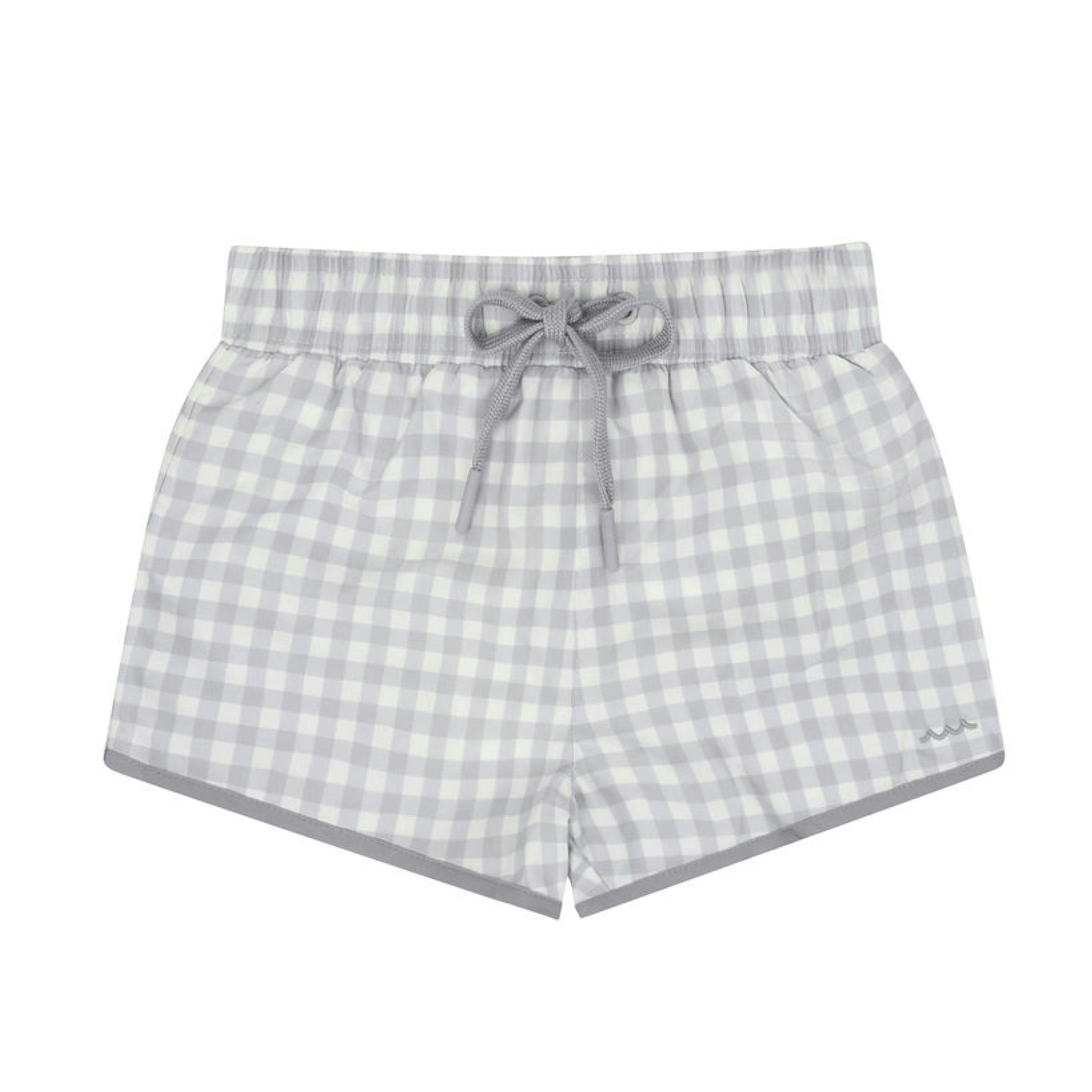 boys dove grey gingham boardie