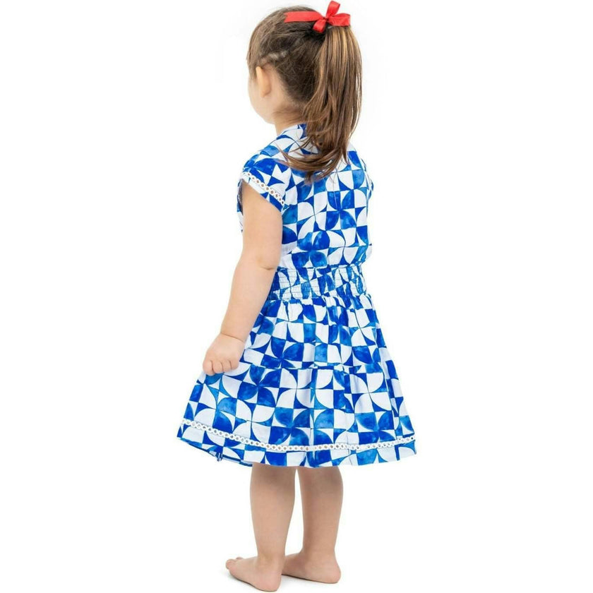 The Greece - Girls Smocked Waist Sun Dress