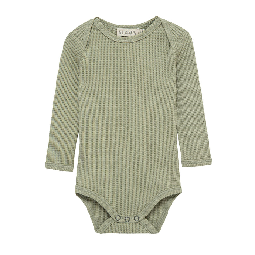 Tea Waffle Long Sleeve One Piece