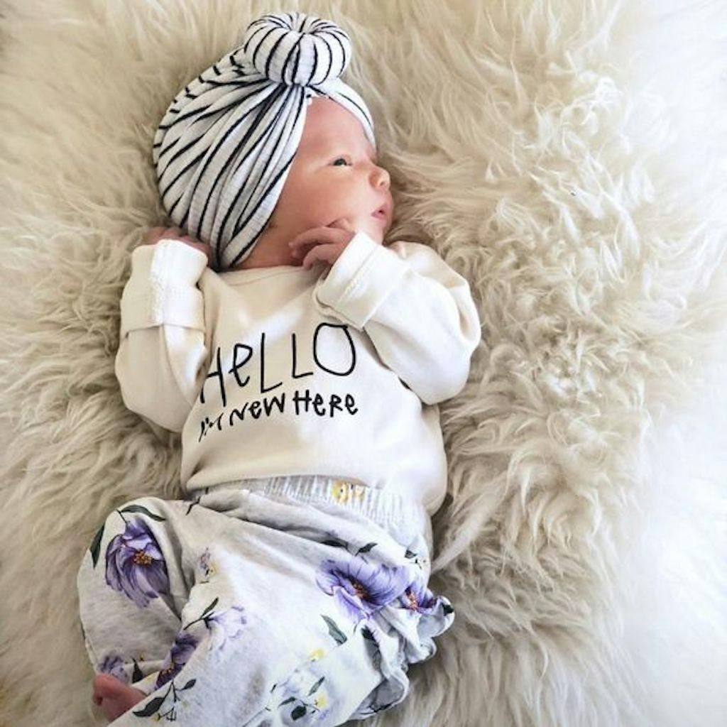 Hello I'm New Here Organic Bodysuit Long Sleeve