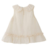 Cream Embroidered Collar Dress